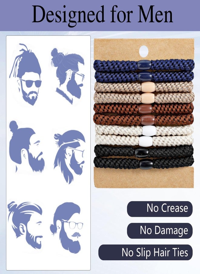 ValueBargain Mens Hair Ties, 10 Pack Hair Ties for Men Guys with Smooth Beads (Multicolor) - Image 3